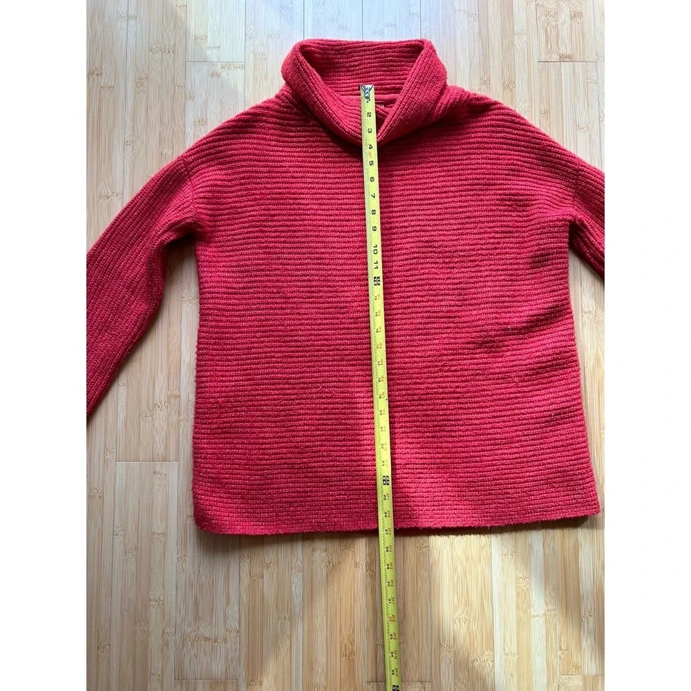 Anthropologie Pilcro Oversized Soft Boxy Red Knit Sweater Sz‎ MP Capsule Minimal
